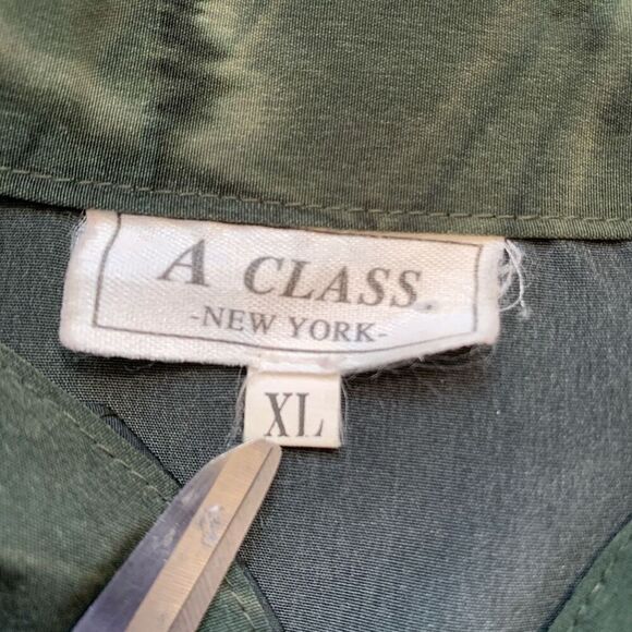 Vintage A Class Black Gray Oversized Button Down Shirt Abstract Art To Wear XL - Picture 7 of 11